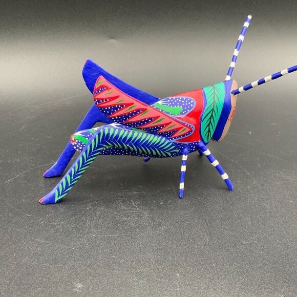 Oaxacan Alebrijes Hand Carved Grasshopper Mexico - Picture 5 of 8